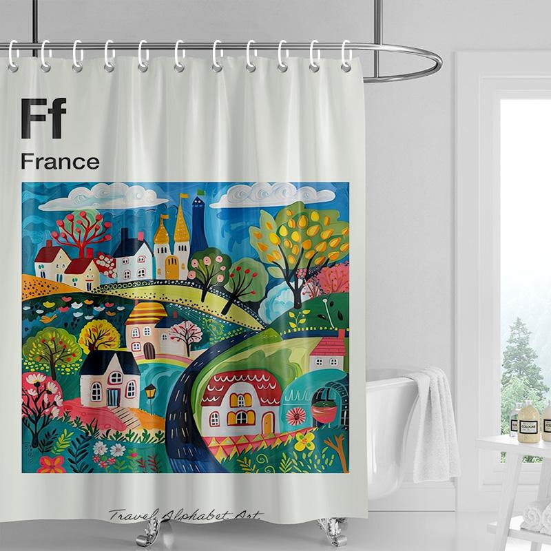 

Vintage American Landscape Shower Curtain PEVA Waterproof Bathroom Shower Curtain 180x200cm bathroom curtain 90x180cm