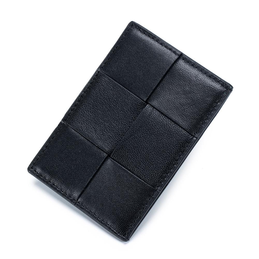 2025 neue ultradünne Kartentasche, Damen Visitenkartenetui, gewebtes Schafsleder, kleiner und zarter tragbarer Kartenhalter, Geldscheinklammer.