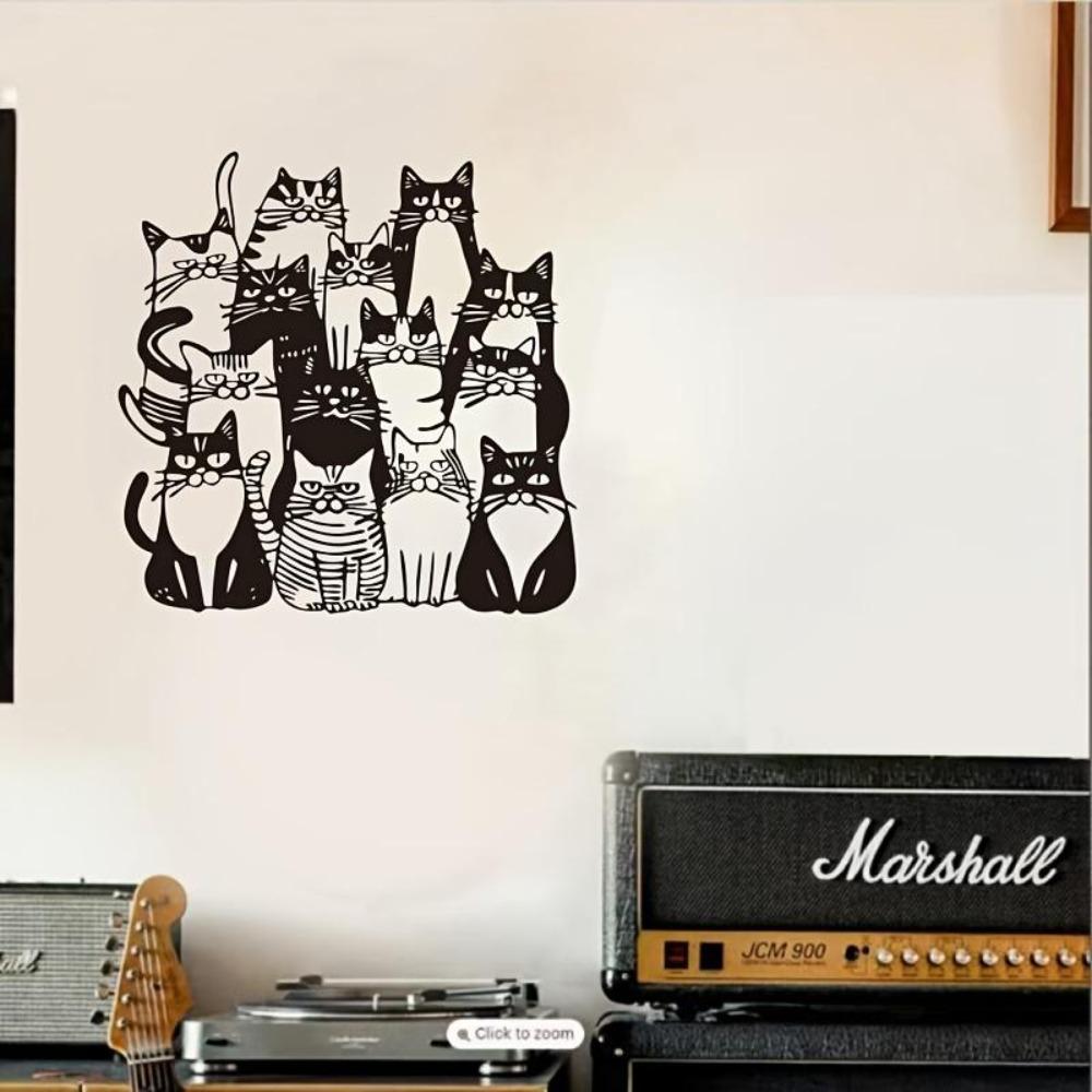 Metal Cat Wall Sculpture Art Decor 3D Pet Shop Home Gift