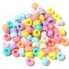 TX80 100pcs 6*9mm New Multiple Models Round Acrylic Exquisite Handmade Scattered Beads Big Hole Spacer Hair Bead Jewelry DIY