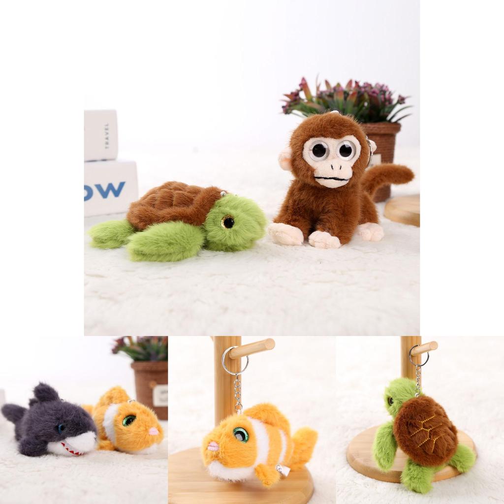 Underwater Animal Plush Keychain With Pp Cotton Filling For Girls Gift And Bag Decoration