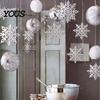 Reusable Paper Snowflakes for Ceilings 6Pcs Christmas Snowflake Hanging Decorations, 3D Iridescent Ornaments, Decorative Winter