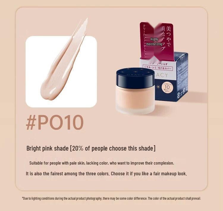 Japan Perfect Mood Foundation Cream - 25g: Creamy Skin, Dry to Oily, OC10/PO10, Moisturizing Concealer Powder 25g Cream