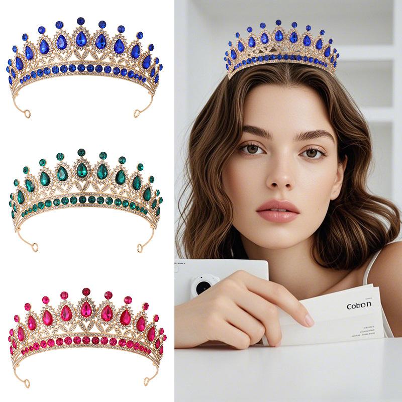 Baroque Retro Black Luxury Crown Bridal Tiara Wedding Dress Birthday Queen Crown Cake Crown