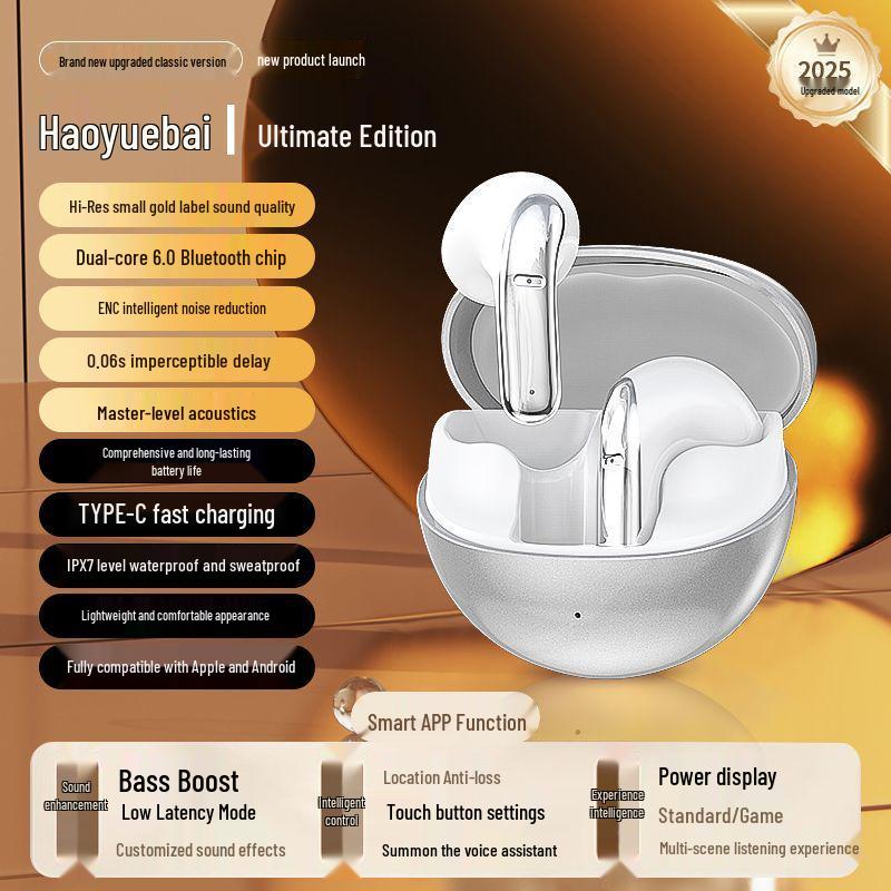 

FD600 Noise-Cancelling Semi-In-Ear Wireless Bluetooth Earphones - High Sound Quality, Low Latency