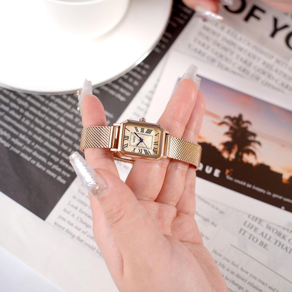 High Value Medieval Women'S Watch Retro Roman High Sense Guangzhou Watch Classic Square Plate Quartz Watch