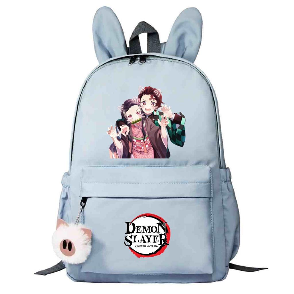 Plecak szkolny z motywem pogromców duchów, wersja koreańska, personalizowany plecak z króliczymi uszami, moda studencka, casualowy, modele męskie i damskie