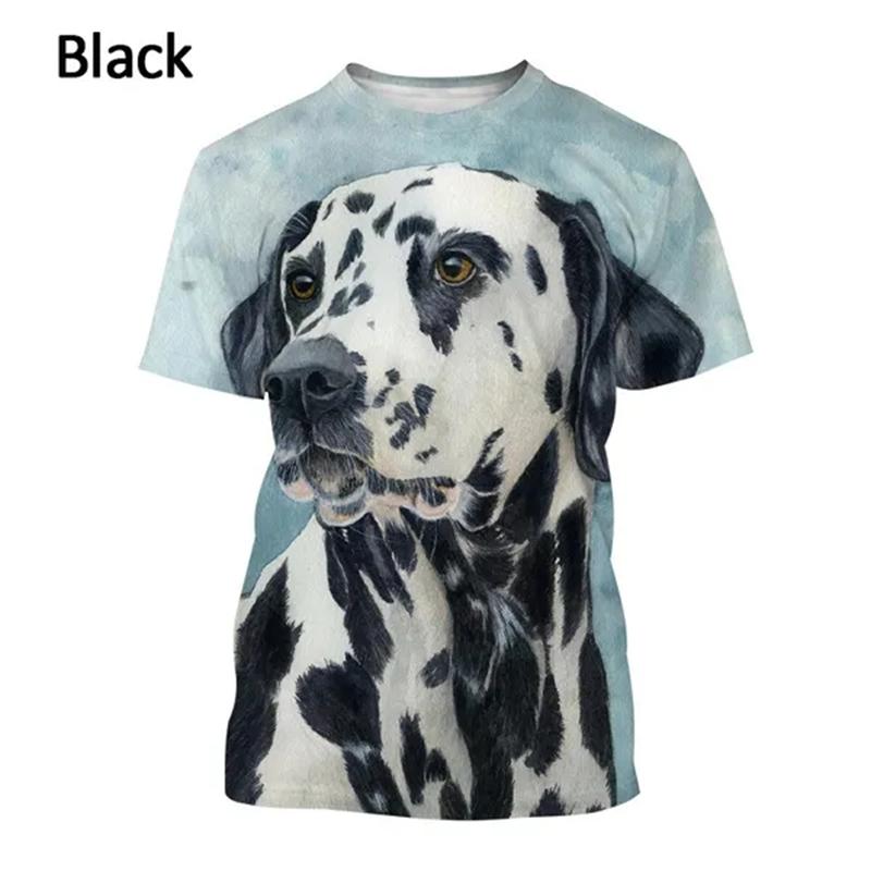 Fashion Dalmatian 3D Printed T-shirt with Spotted Dog, Summer Personalized Men's and Women's Short Sleeved T-shirt, Harajuku T-shirt Clothing