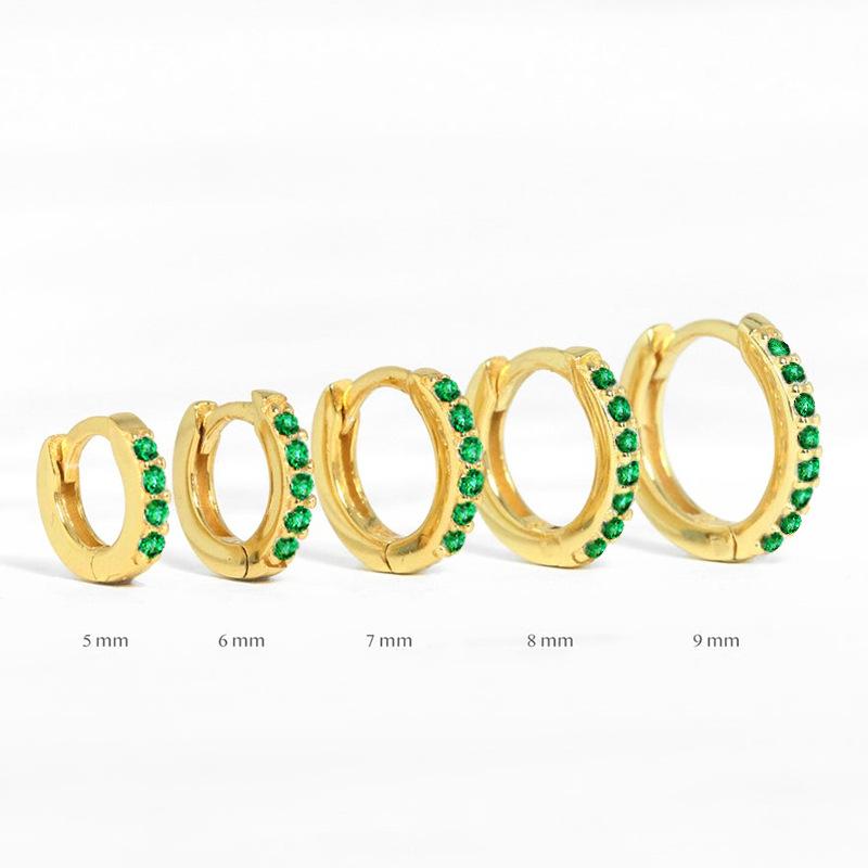 2PCS Stainless Steel Minimal Crystal Zirconia Hoop Earrings Gold Silver Color Small Huggie Cartilage Earring Piercing Jewelry