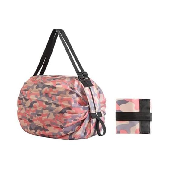 [Zixui] Eco bag, compact, foldable, folds up in an instant, large capacity, lightweight, zippered, durable, reusable, outdoor storage
