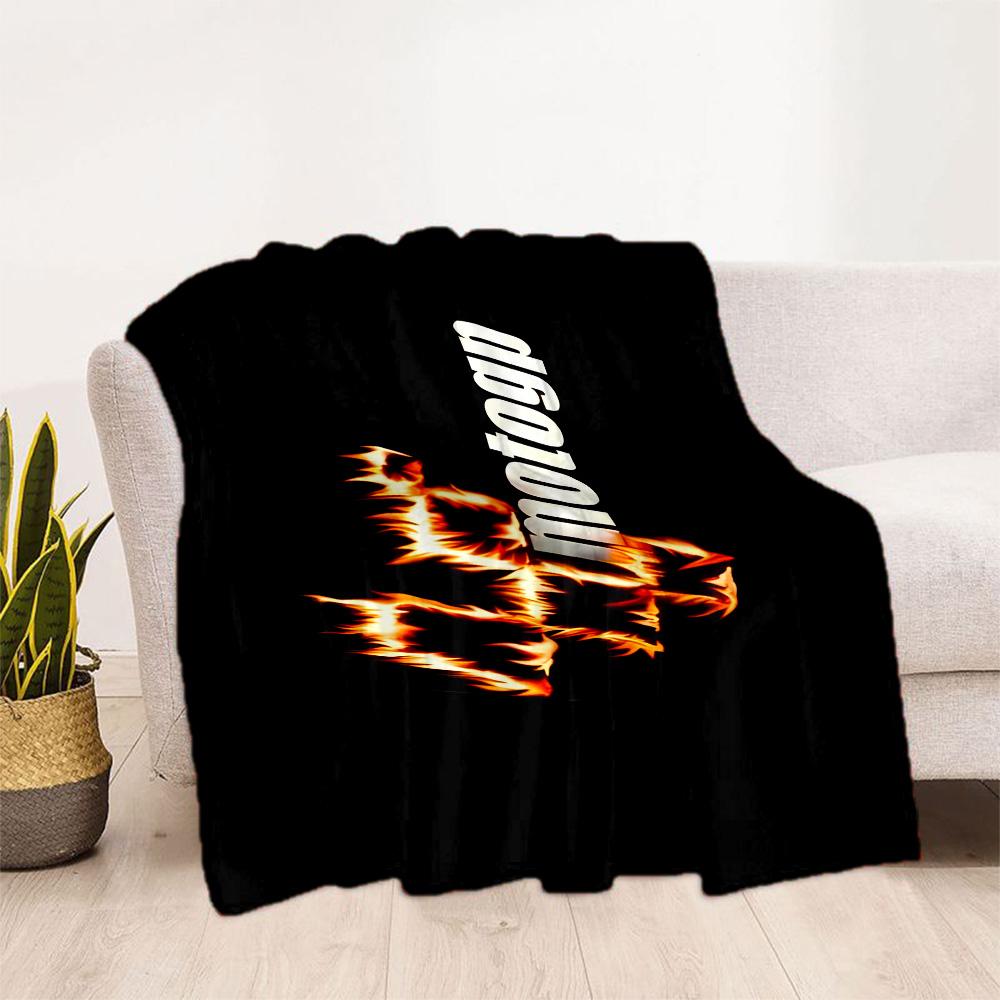 Motogp Flammen Logo Flanelldecke - Weich und geeignet für Sofas, Betten, Büros, Reisen, alle Jahreszeiten, tolles Geschenk für Feiertage und Geburtstage.