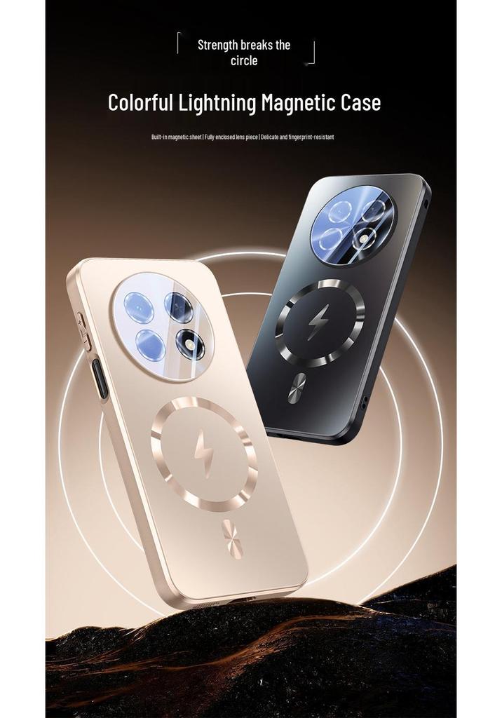 Huawei Enjoy 90 Plus Magnetic Frosted Case with Lens Film, Anti-Fall.