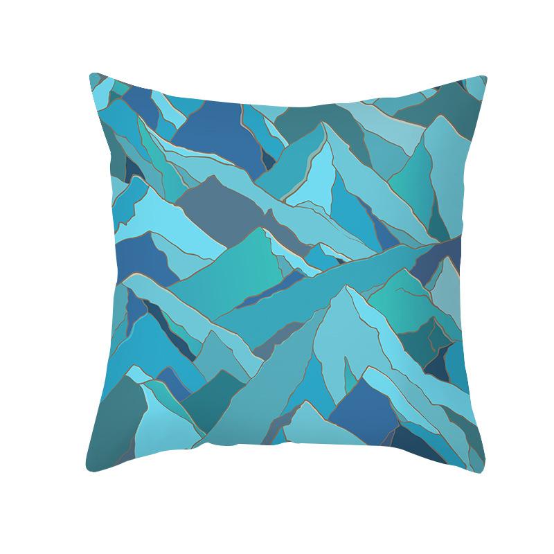 Simple Nordic Style Pillowcase Blue Wave Dolphin Office Sofa Printed Cushion Pillowcase Home