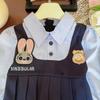 Children's Rabbit Dress - New Spring/Autumn Two-Piece Long-Sleeve with Tie