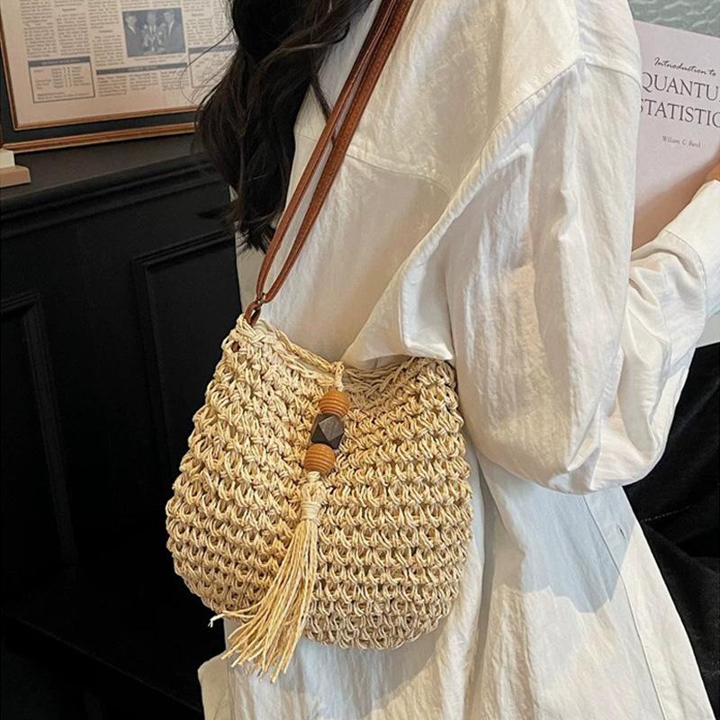 Bags Women's bags Summer seaside vacation woven bags High-end casual shoulder messenger bags