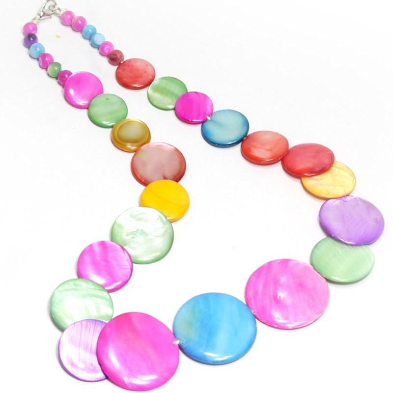 JMXD-Exaggerated Popular Natural Shell Bead Pearl Necklace Women's Handwoven Necklace Collarbone Chain Clothing Accessories