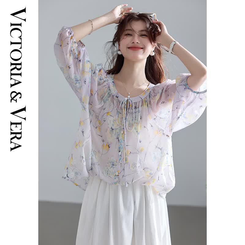 

Women s Lyocell French Style Lantern Sleeve Shirt L