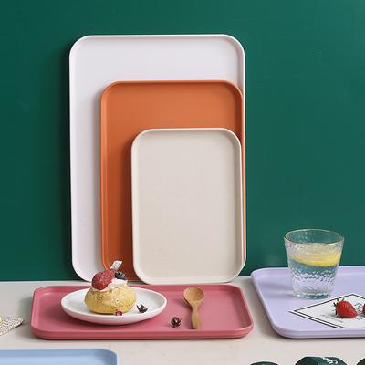 Desserttablett Nordic PP Paletten-Kunststofftablett Flache Party-Servierplatte für Speisen Rechteckiges Serviertablett Küchenorganizer