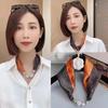 Live Season Magnet Buckle Silk Scarf Women'S Pearl Necklace Long Silk Scarf Headband Decorative Small Scarf