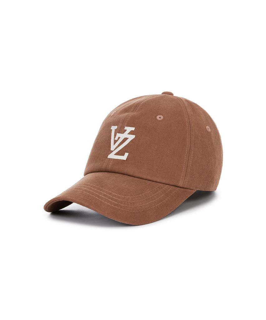 Bajal Monogram Applique Oversized Washed Ball Cap Brick
