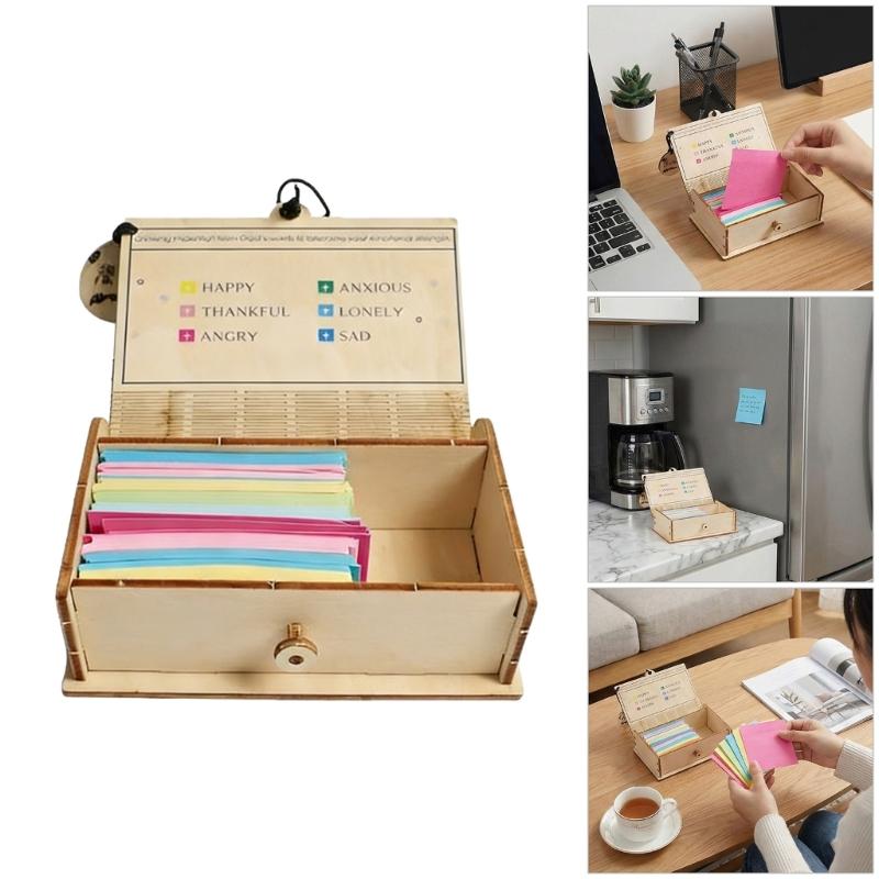 Multifunctional Wooden Storage Box Organiser For Notes Stationery And Home Decoration Inspirational Gift