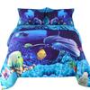 Fish Duvet Cover Set Ocean Bedding Sets 3D Printed Underwater World With Shark Dolphin Coral Reef Pattern Quilt Cover Set 2/3pcs