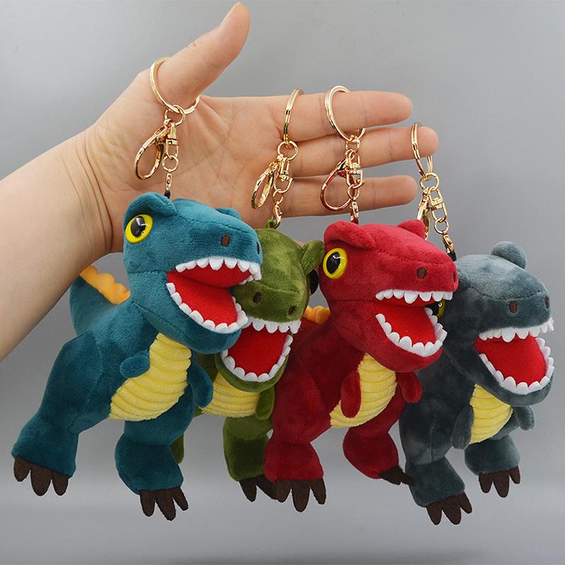 14Cm Cartoon Dinosaur Plush Toy Keychain Fun Tyrannosaurus Rex Small Doll Girl Bag Decoration Pendant Plush Dinosaur Doll Gift