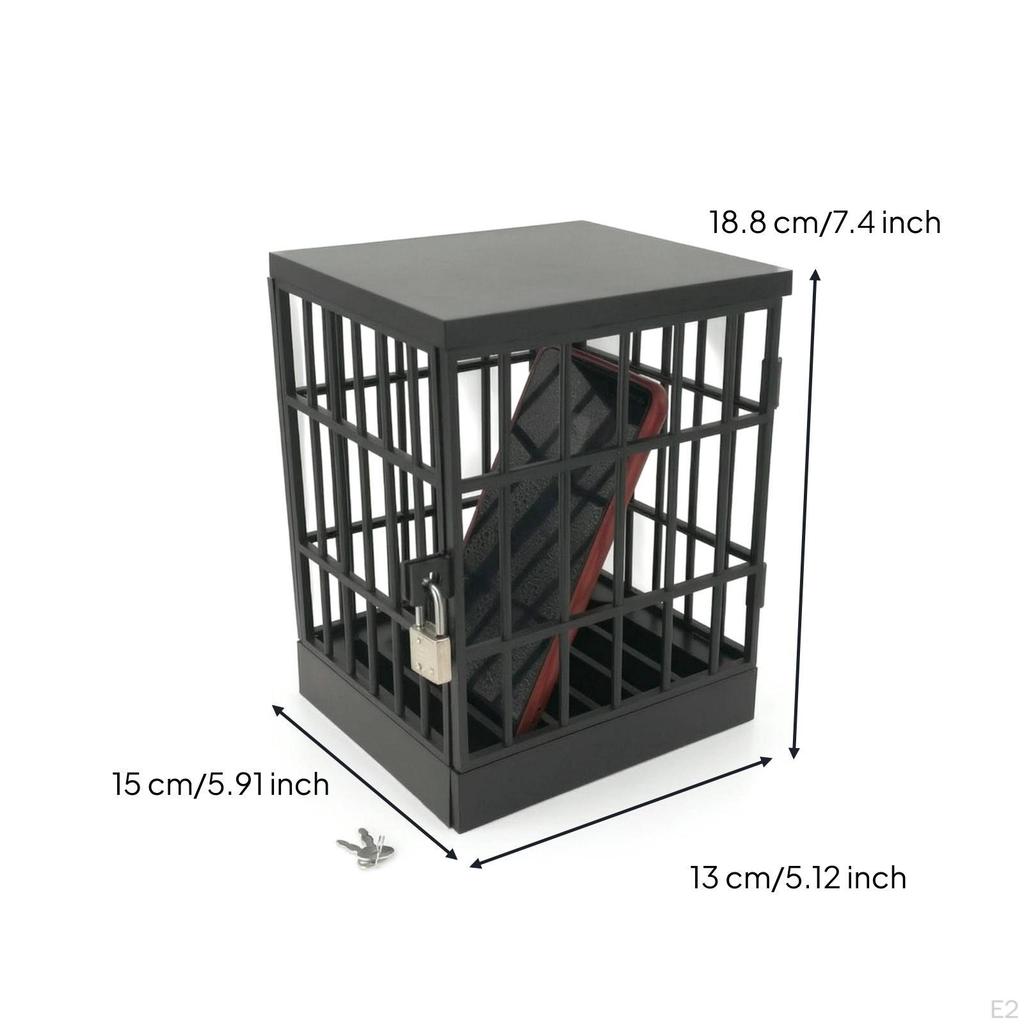 Phone Prison with Padlock Keyed Lock Box Lockable for Families, Students, Desk, Classroom,