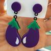 Trendy Funny Fruit Vegetables Acrylic Women's Drop Earrings Cute Strawberry Watermelon Lemon Cherry Dangle Earring Party Jewelry