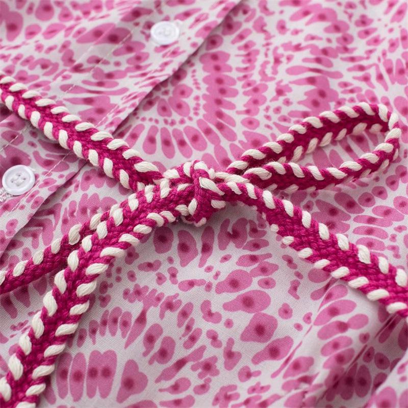 Vår Dame Snøring Trykket Langermet Underskjørtstil Mini Kjole