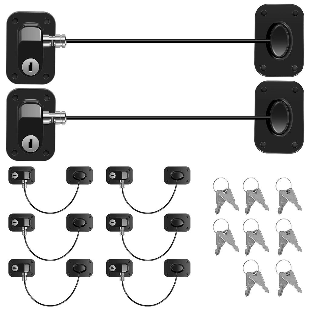 4/8 PCS Cabinet Lock Proof Refrigerator Lock with Key Self Adhesive Fridge Lock Combo Child Freezer Door Lock for Baby Safety