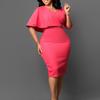 Women's New Temperament Tongle Solid Color Hip-wrapped Professional Pencil Skirt African Dress