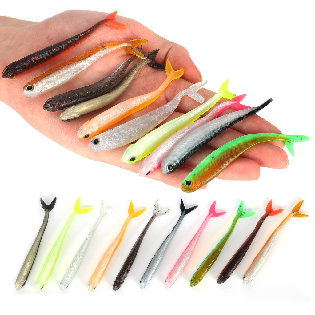 2Set Artificial Simulation Double Color Soft Silicone Lure Bait Fishing Accessory