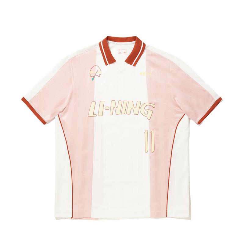 Li Ning X Insulaire Collaboration Sports Casual Simple Polo Neck Color Block Letter Comfortable Short Sleeve T-Shirt Unisex T-Shirt APLV639-1
