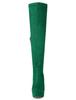 Allegra K Knee-High Boots, Platform Boots with Block Heels, Women's, Casual, Party, Halloween, Non-Slip, Fashionable, Green, Size 26.5cm