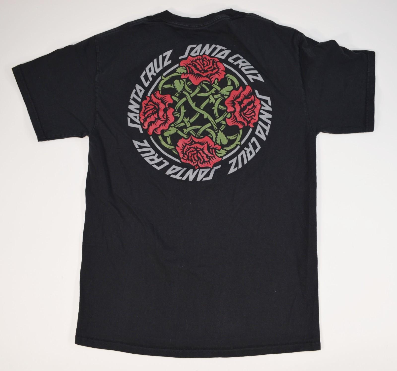 Santa Cruz Skate Skateboards Skateboarding Black Rose Roses Shirt Medium Unisex T-Shirt S