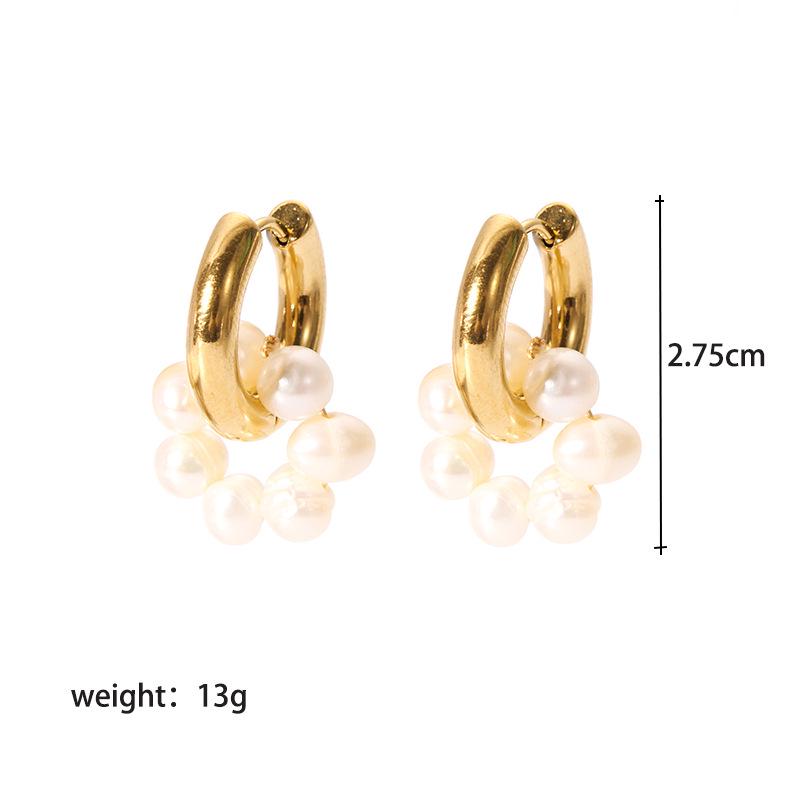 French Pearl Earrings: High-End European & American Design, Stainless Steel, Versatile Luxury Style