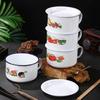 OLOEY Vintage Enamel Noodle Bowl with Lid