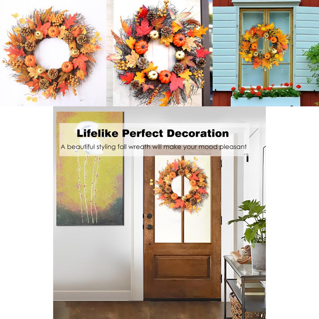 Handmade Farmhouse Fall Wreath Unique Natural Charm With Pine Cones And Berries