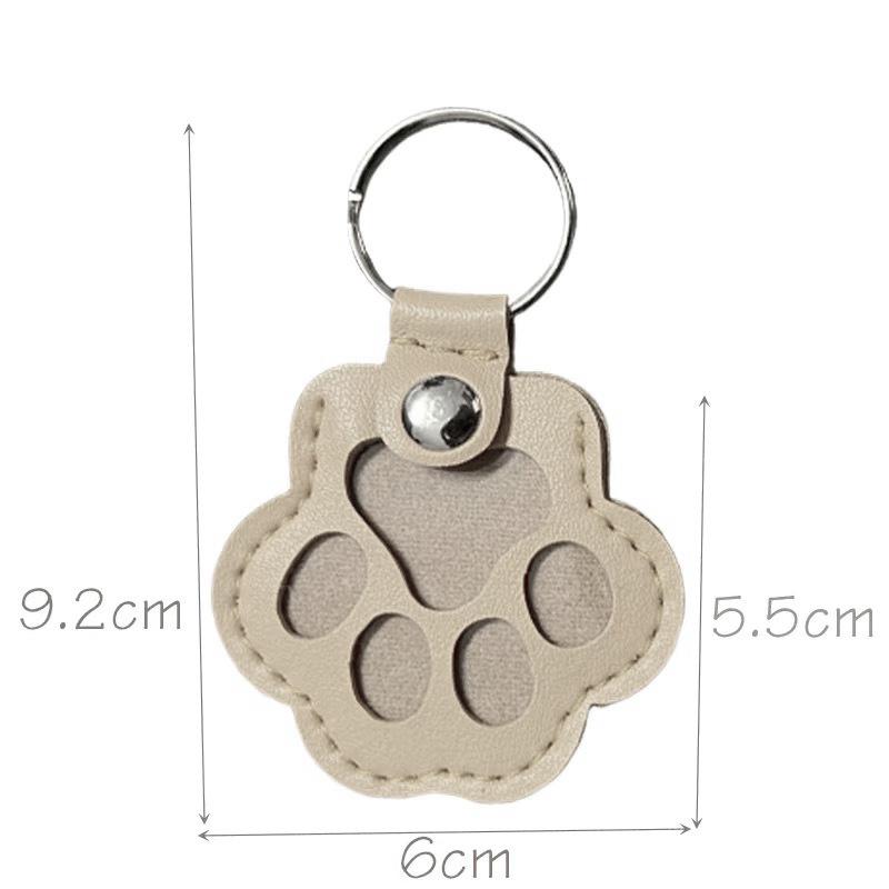 Exquisite Leather Pet Fur Keychain: Cute Cat & Dog Hair Bag Charm Ornament