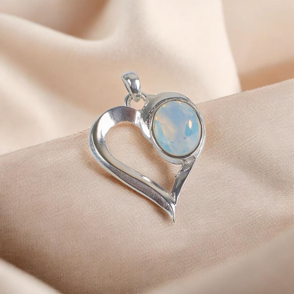 Natural Milky Opal Gemstone 925 Sterling Silver Jewelry Stylish Pendant For Gift CP-5-17