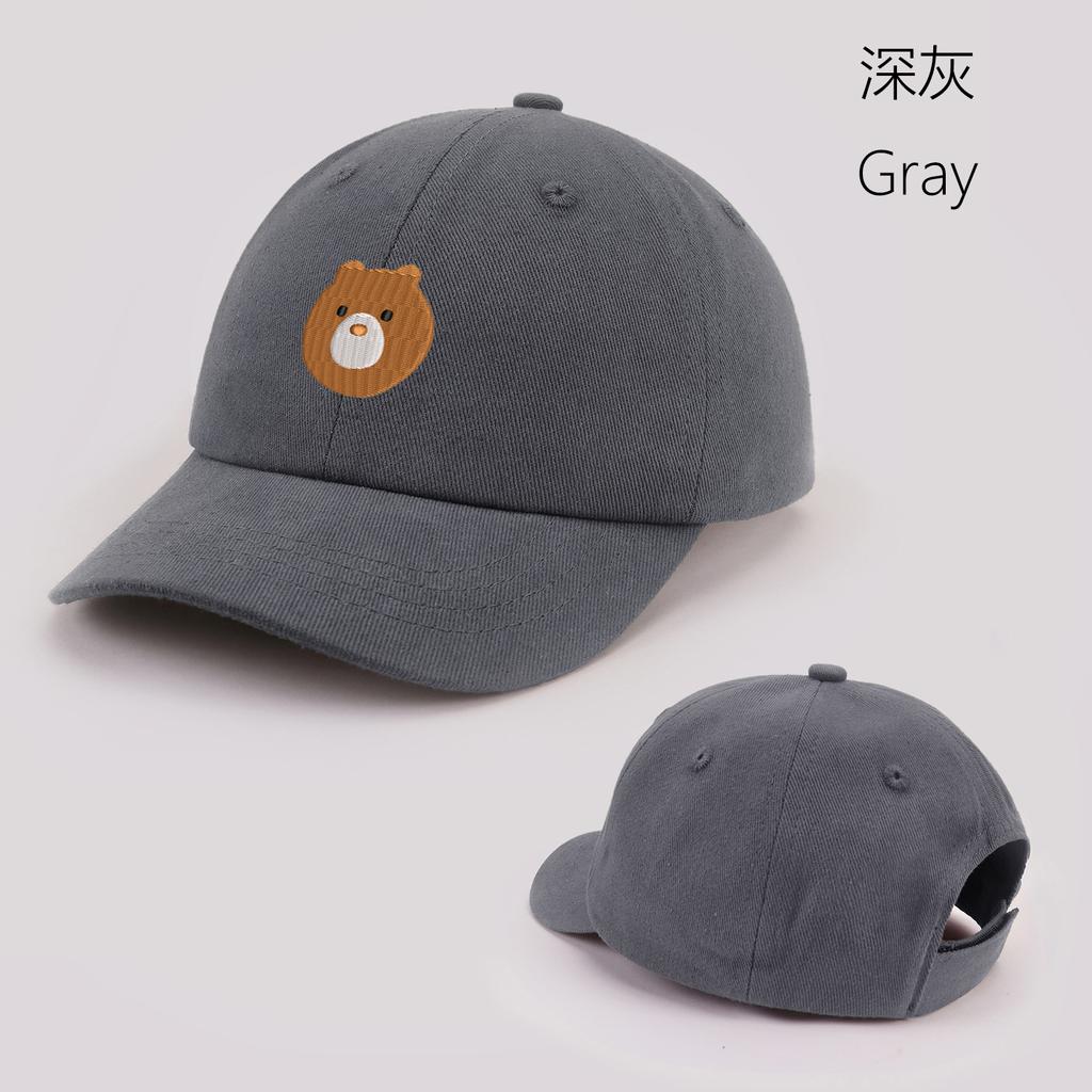 Cartoon Round Face Bear Baby Baseball Cap Cute Solid Color Toddler Sun Hat with Ears Summer Adjustable Kids Boy Girl Peaked Cap