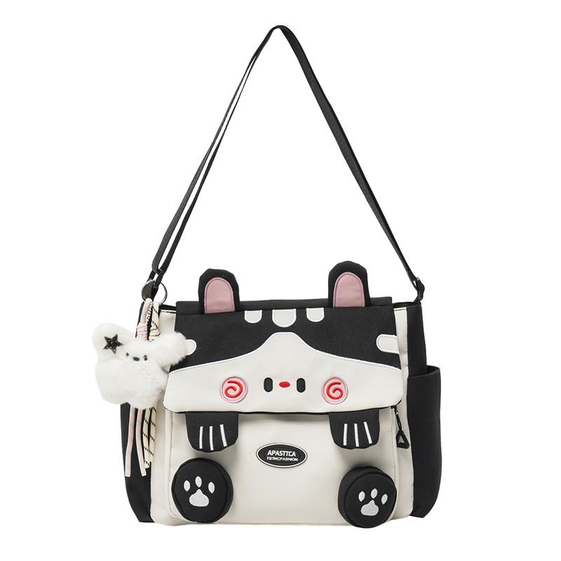 Cartoon-Katze Messenger Bag Damen Große Kapazität Umhängetasche Student Handtasche