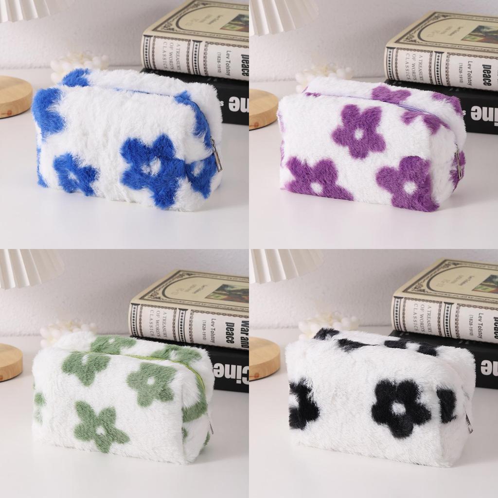Korean Cute Cartoon Pen Case For Students With Plush Material For School Supplies Organizer