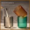 Sleek Transparent Couple Toothbrush Holder with Base