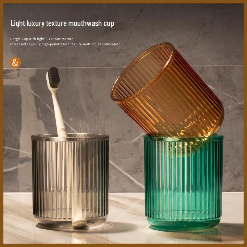 Sleek Transparent Couple Toothbrush Holder with Base