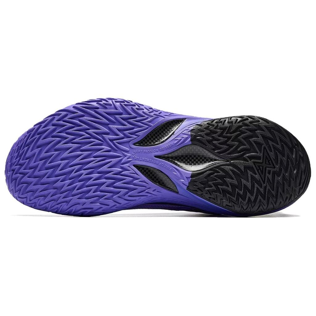 Zapatillas de Baloncesto para Hombre ANTA Shock Wave 8 de Caña Baja Púrpura Fluorescente Ultra Brillante/Negro Básico