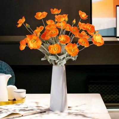 8 Stück Kunstblumen Mohnpflanzen Künstliche Mohnblumen Seidenmohnblumen Kunstblumen Großpackung für Heimdekorationen Blumengesteck Hochzeitsstrauß