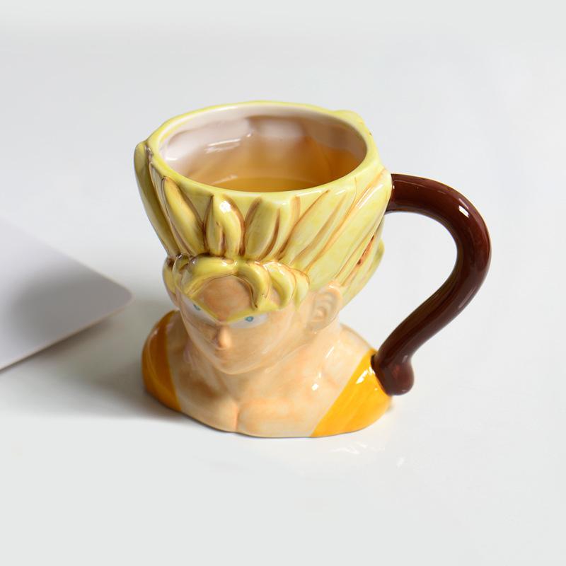 Cartoon Anime Dragon Ball Mug, Ceramic Sun Wukong Mug, Good-looking 3D Hand-painted Creative Children's Water Cup
