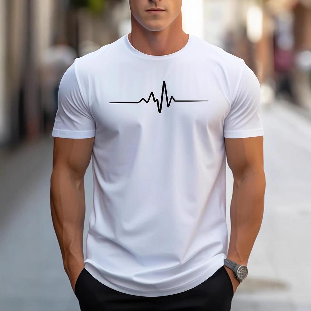 Tricou 3D pentru bărbați, stil european și american, nou pentru vara 2025, cu imprimeu la modă, cu personalitate